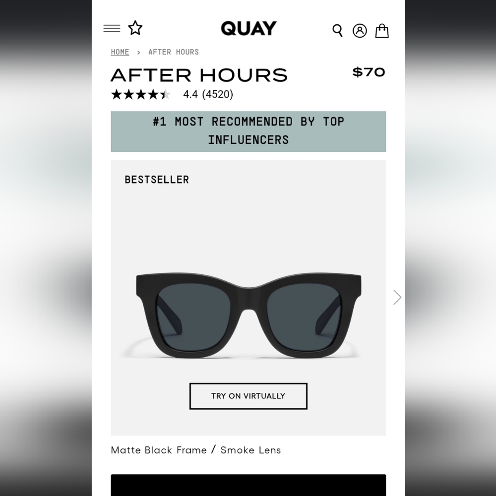 QUAY AUSTRALIA AFTER HOURS SUNGLASSES